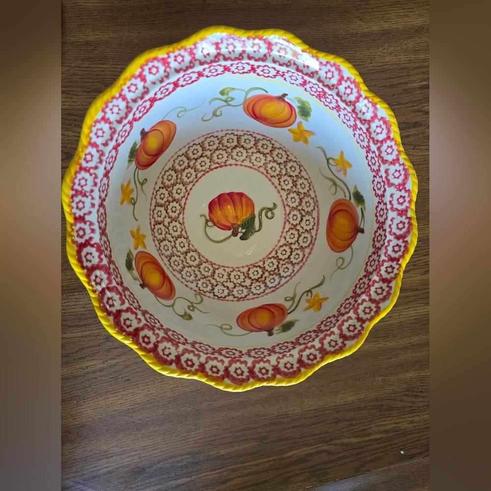 5 Piece Temptations Fall Ceramic Serving Bowl Dish Set - Picture 9 of 16